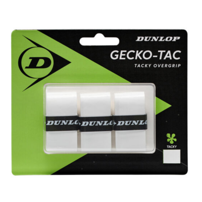 Dunlop Gecko Tac Overgrips (Pack of 3)- White