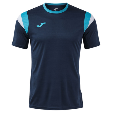 Joma Mens Terra Short Sleeve T-Shirt - Dark Navy / Fluor Turquoise