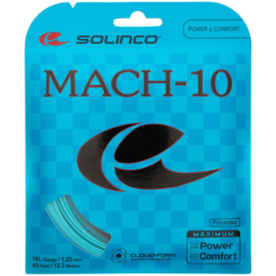 Solinco Mach-10 16L (1.25mm) Tennis String Set - Cyan