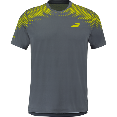 Babolat Mens Aero Crew Neck Tee - Grey/Aero