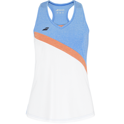 Babolat Girls Play Tank Top - White/Blue