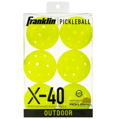 Franklin X-40 Outdoor Pickleball Balls (6 Pack) - Yellow