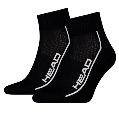 HEAD Socks Tennis Performance Quarter (2 Pack) - Black