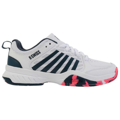 K-Swiss Kids Court Express Tennis Shoes - White/Stargazer/Neon Blazer