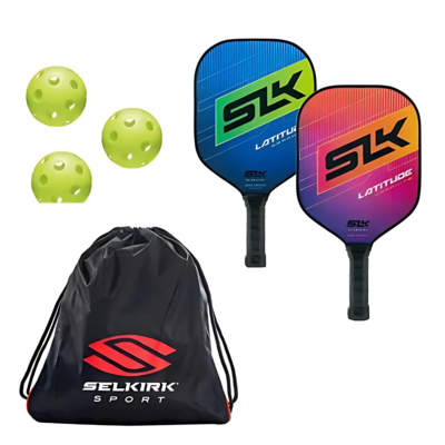 Selkirk SLK Latitude pickleball bundle (2 paddles, balls & bag)