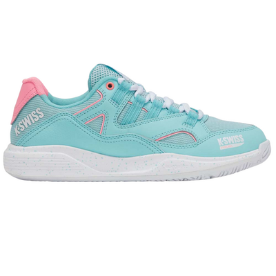 K-Swiss Women Tura Team Padel Shoes - Soft Neon Blue/White/Blue Glow