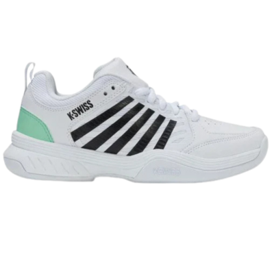 K-Swiss Womens Court Express 2 Carpet Tennis Shoes - White/ Neon Mint/ Black