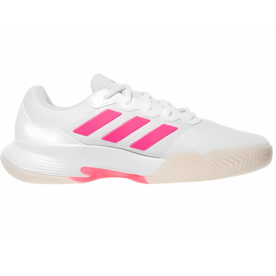 Adidas Womens Gamecourt 2 Tennis Shoes - Core White/Lucid Pink