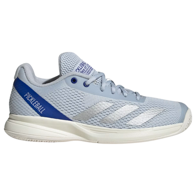 Adidas Womens Courtflash Pickleball Shoes - Halo Blue / Silver Metallic / Lucid Blue