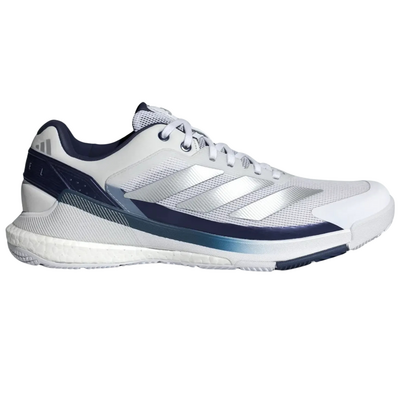 Adidas Mens Crazyquick Boost Padel Shoes - Cloud White / Silver Metallic / Dark Blue