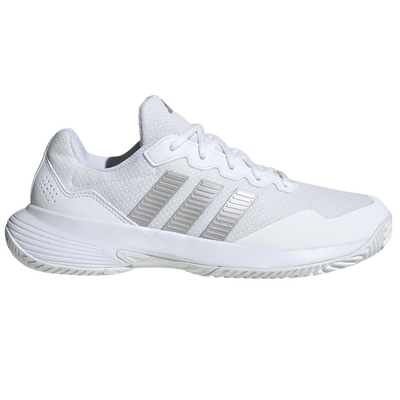 Adidas Womens Gamecourt 2 Tennis Shoes - White/Silver