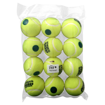Karakal Mid Green Dot Junior Tennis Balls (1 Dozen) - Yellow
