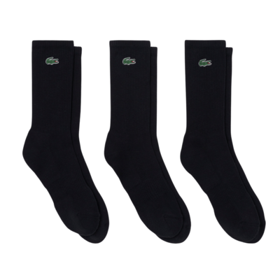 Lacoste Long Ribbed Socks 3 Pack - Black