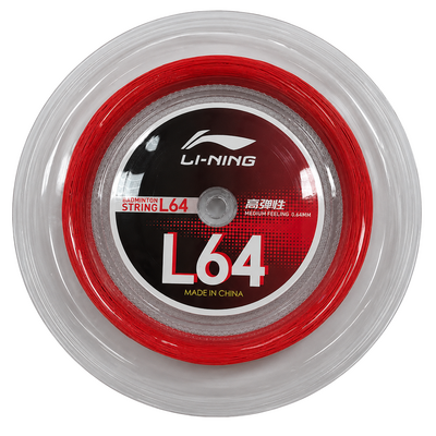 Li-Ning L64 Badminton String 200m Reel - Fiery Red