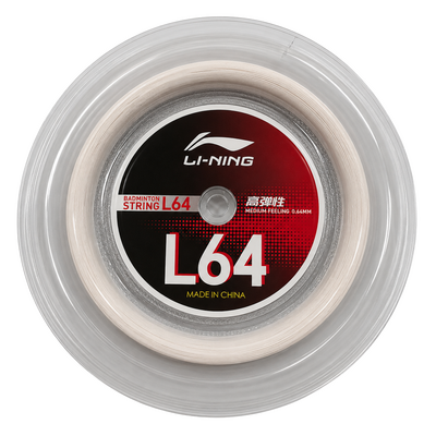 Li-Ning L64 Badminton String 200m Reel - Milky White