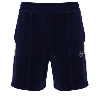 Sergio Tacchini Mens Monte Velour Shorts- Maritime Blue/Mango Mint