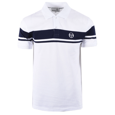 Sergio Tacchini Men Youngline Polo - White/Maritime Blue