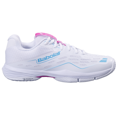 Babolat Womens Sensa Rise Padel Shoes - White/Rhodamine Red