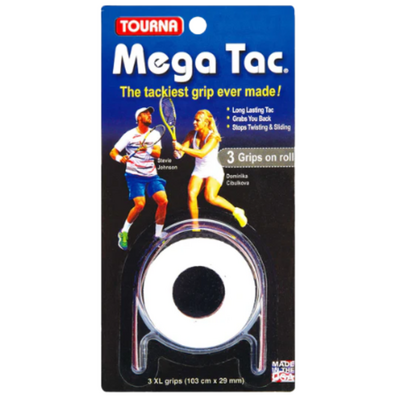 Tourna Mega Tac Overgrips (Pack of 3) - White