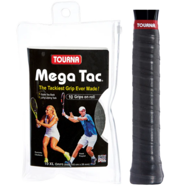 Tourna Mega Tac Overgrips (Pack of 10) - Black