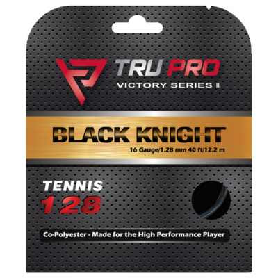 Tru Pro T1 Black Knight 16 1.28mm Tennis String Set - Black