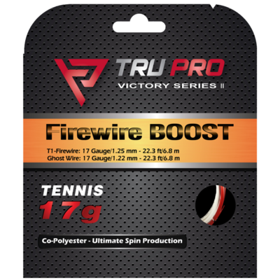 Tru Pro Firewire Boost Hybrid Tennis String Set - Red/White