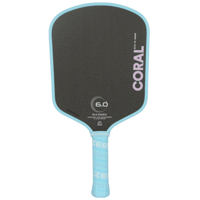 Six Zero Coral Widebody Lightweight 16mm Pickleball Paddle - Misty Blue