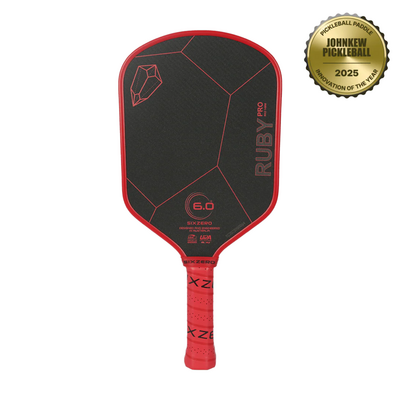 Six Zero Ruby Pro 14mm Pickleball Paddle- Red