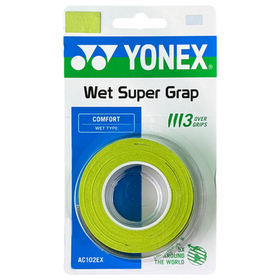 Yonex AC102EX Wet Super Grap Grips (Pack of 3) - Citrus Green