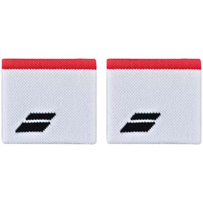 Babolat Logo Wristbands - White/Red