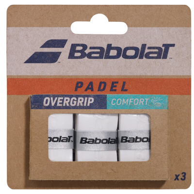 Babolat Padel Comfort Overgrips (Pack of 3) - White