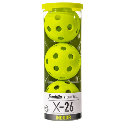 Franklin X-26 Indoor Pickleball Balls (3 Pack) - Lime Green