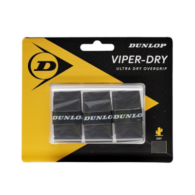 Dunlop Viper Dry Overgrips (Pack of 3)- Black
