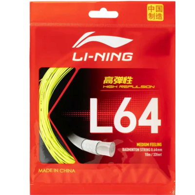 Li-Ning L64 Badminton String Set - Neon Brilliant Yellow