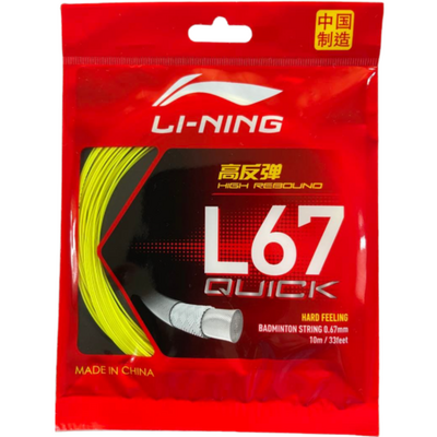 Li-Ning L67 Quick Badminton String Set - Neon Brilliant Yellow