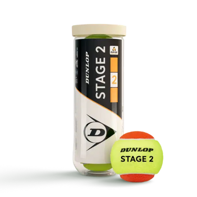 Dunlop Stage 2 Orange Junior Tennis Balls (3 Ball Can)