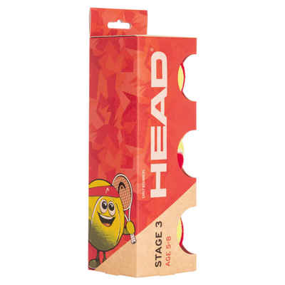 HEAD 3B Stage 3 Junior Tennis Balls (3 Ball Pack)