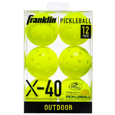 Franklin X-40 Outdoor Pickleball Balls (6 Pack) - Optic Yellow