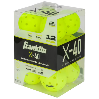 Franklin X-40 Outdoor Pickleball Balls (12 Pack) - Yellow